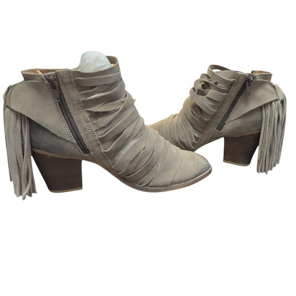 Jeffery Campbell Leather Strappy Boho Western Festival Fringed Boots - Picture 14 of 16